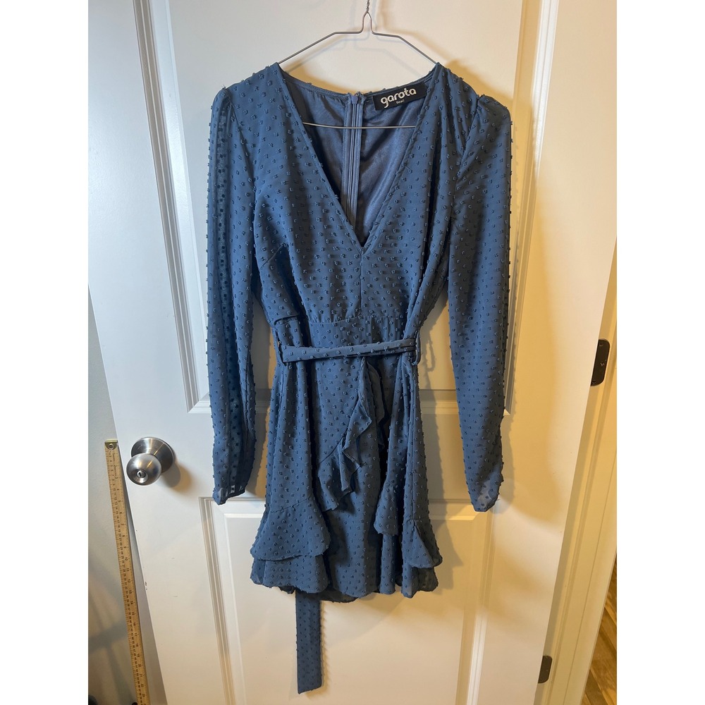 Garota Womens Mini Dress Swiss Dot Blue Small